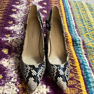 Marc Fisher Viviene snake print heels